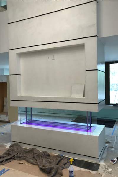 Commercial Linear Fireplace Installation