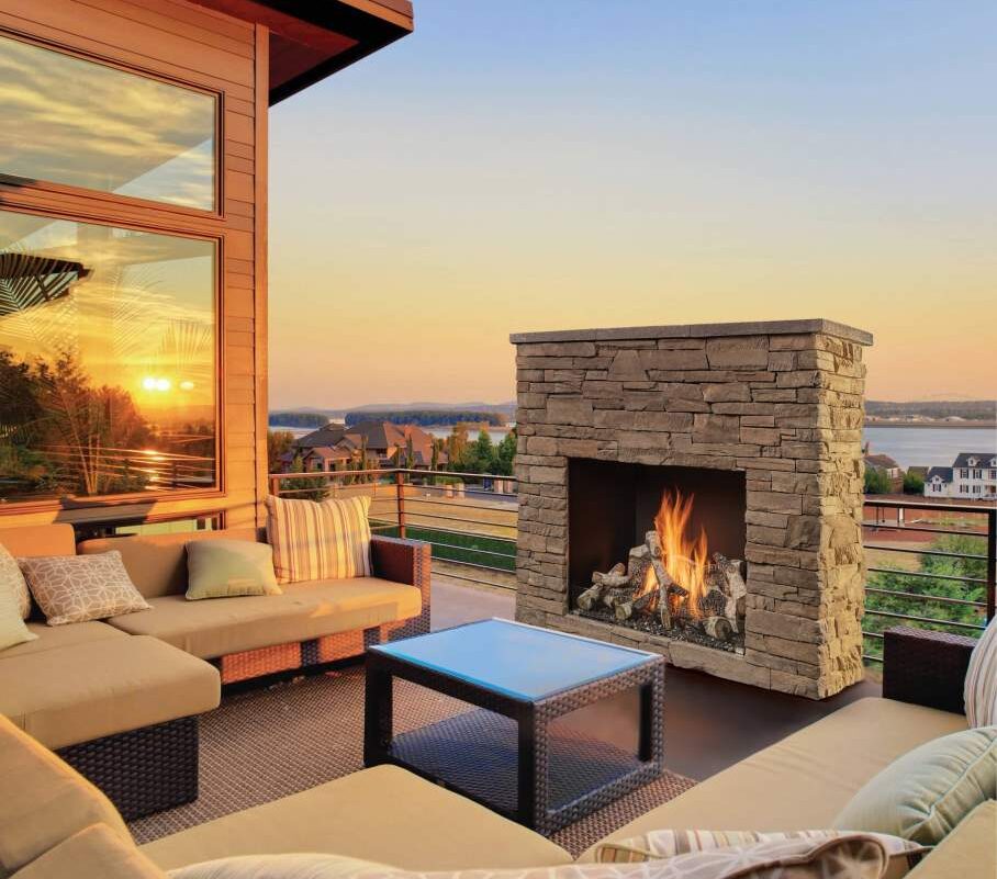 Stone Outdoor Fireplace